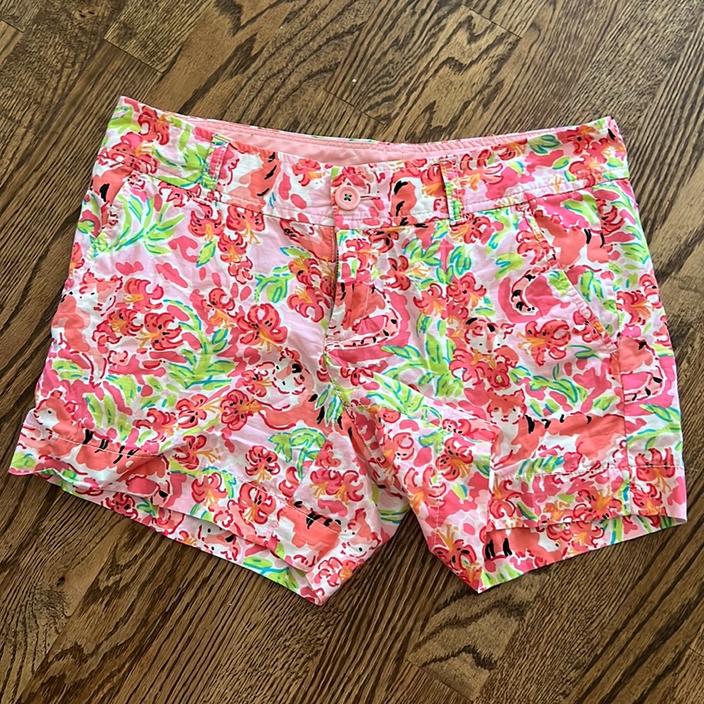 Lilly Pulitzer Call Me Kitty Print shorts
